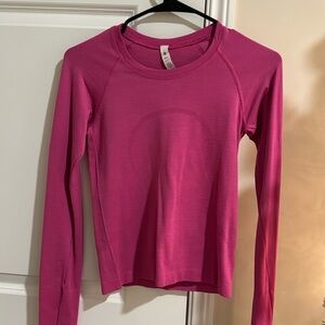 lululemon swiftly tech long sleeve 2.0 race length color hot pink
